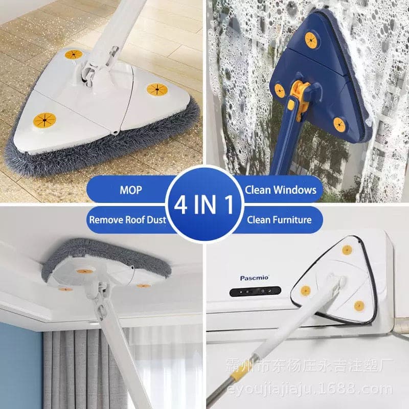 Triangle Extendable Cleaning Mop, 360° Rotatable Squeeze Mop, Multipurpose Cleaning Brush, Floor Window Cleaning Squeegee Mop, Mop Cleaner for Kitchen Toilet, Automatic Wringer Mop, Adjustable Telescopic Mop Triangle Extendable Cleaning Mop, 360° Rotatable Squeeze Mop, Multipurpose Cleaning Brush, Floor Window Cleaning Squeegee Mop, Mop Cleaner for Kitchen Toilet, Automatic Wringer Mop, Adjustable Telescopic Mop
